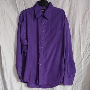Elegant Purple Men's Casual Button Down Shirt
